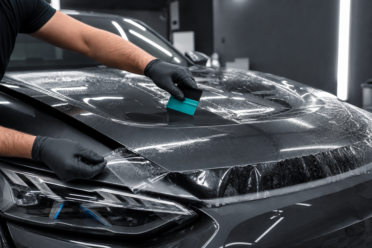 Professional paint protection film installation
